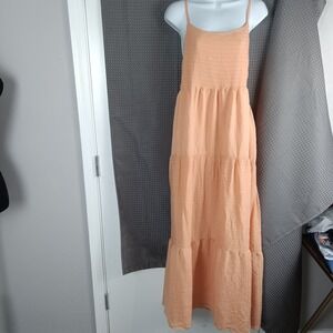 Pink Lily Maxi Dress XL Pink Summer Wedding Backless Spaghetti Straps Boho Tiers